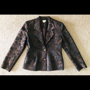 Mikaela Gorgeous Blazer Sz 4 Suit Floral Party Elegant brown career